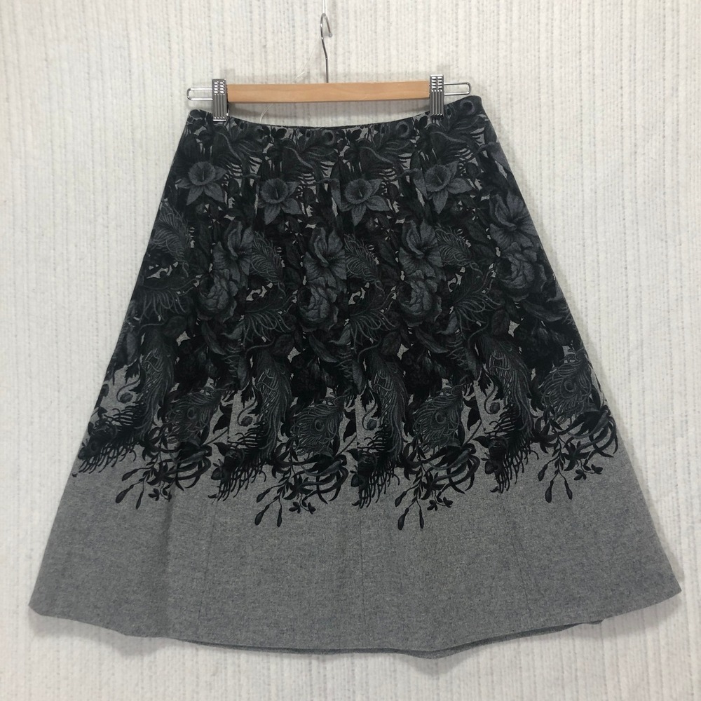 Talbots Floral Peacock Print Skirt A-Line Knee Length Casual‎ Everyday Size 2